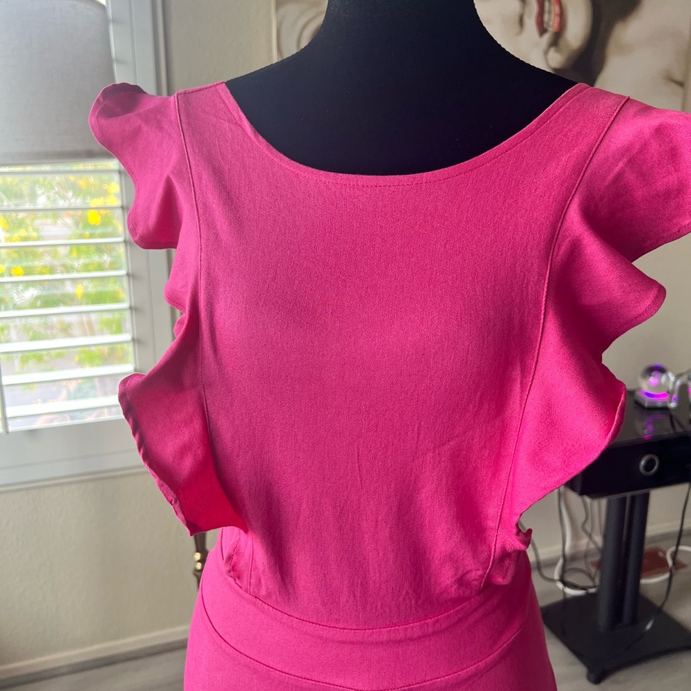 Women’s Ruffle Sleeve Dress in Berry